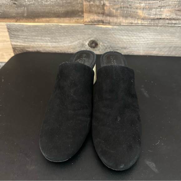 Women’s Mercedes Castillo Abia Mid Mules US 9 EU 39 Black Suede White Heel Shoes - Picture 4 of 7